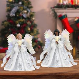 Christmas Decorations Angel Tree Topper Rustic Pendant Statue For Ornaments Year Party 221130