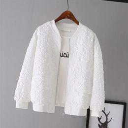 Women s Jackets Solid Colour Ladies Short Baseball Korean Spring Casual White Top Female Cardigan Zipper Fashion 221130