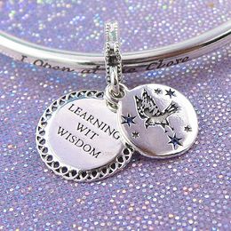 925 Sterling Silver Bead Fits European Pandora Style Jewellery Charm Bracelets-School Character Collection Bird Dangle