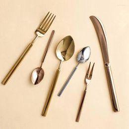 Dinnerware Sets Stainless Steel Cutlery Set Western Knife Metal Fork Contracted Spoon Tableware Keenness Drop Shape Dinner 5pcs/set