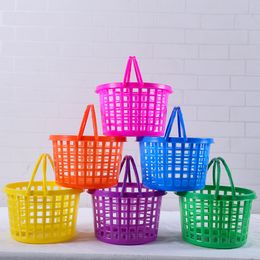 2023 Happy Easter Egg Plastic Basket Holiday Decorative Basket Easter Gift Storage Bucket Hand Picking Basket01