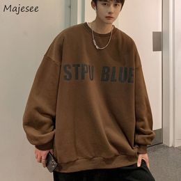 Men's Hoodies Sweatshirts Men Crewneck Retro Handsome American Stylish Streetwear Teens Clothing Japanese Unisex College M 5XL Leisure 221129