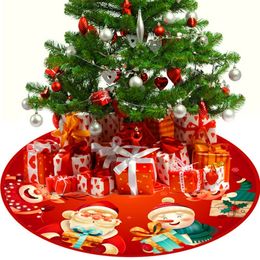 Christmas Decorations Decoration Tree Skirt Red Xmas Ornaments White Reindeers Mat for Hoilday Party Home 221130