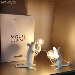 Table Lamps Mouse Lamp Resin Sitting Desk Lights For Children Room Bedroom Bedside Home Lighting Fixtures