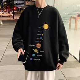 Men's Hoodies Sweatshirts Men O neck Baggy Students Korean Clothing All match Print Fashion Streetwear Preppy Style Handsome Gentle 221129