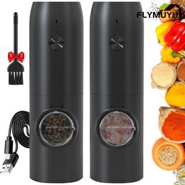 Mills Rechargeable Electric Pepper Grinder Salt And USB Charging Spice With LED Light Adjustable Coarseness 221130