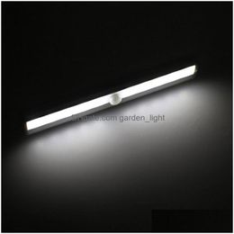 Night Lights Led Cabinet Lights Usb Lithium Battery Rechargeable Wireless Lamp Body Sensing Light Bar Magnetic Strip Wall Wardrobe D Dhr7V