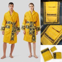 Women's Sleepwear Black Towel 3pcs Sets Outfits Mens Designer Luxury Classic Cotton Bathrobe Unisex Kimono Warm Bath Robe Home Wear Bathrobes hfhf