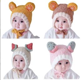 Baby winter Warm and Comfortable Fleece beanie hat Cute Animal Ears cartoon Hats windproof infant fuzzy Cosy beanies cap boys girls ski snow beanies