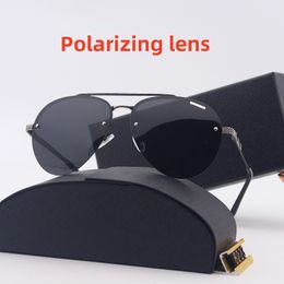 Top Luxus Sonnenbrille Polarisierende Linse Designer Damen Herren Goggle Senior Brillen für Damen Brillengestell Vintage Metall Sonnenbrille mit Box Leopard OS6223