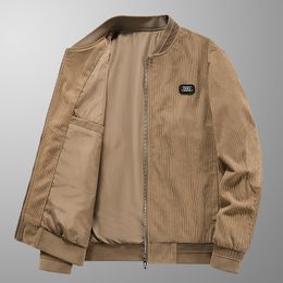 Mens Jackets Men Spring and Autumn Corduroy Baseball Jacket Retro Fashion American Street Loose Casual Bomber Coats Top Clothing 221129