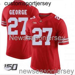 Stitched Ohio State NCAA Jersey 150th Buckeyes #27 Eddie George Red Custom any name number XS-5XL 6XL