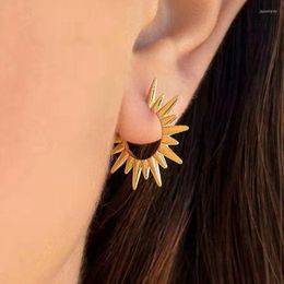 Hoop Earrings Spike Earring For Women Stainless Steel Gold Plated Rivet Star Dainty Cool Fashion Unusual