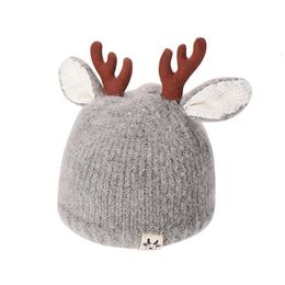 Christmas Decorations Hat Beanie Knit Kids Baby Winter Warm Antler Knitted Reindeer Cap Infant Children 221130