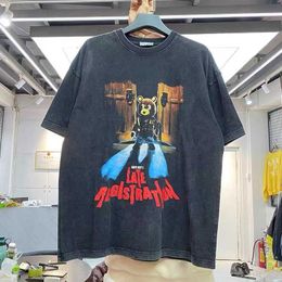 Men's T-Shirts Spring summer new product the same drop-out bear print short-sleeved T-shirt man T221130