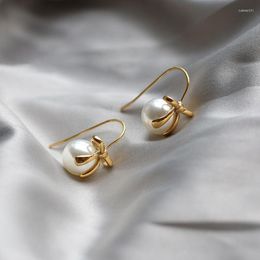 Dangle Earrings Stainless Steel Hook For Women Trendy 2022 Trend Pearl Korean Gold Plated Earings Accessories Fashion Jewellery Aretes