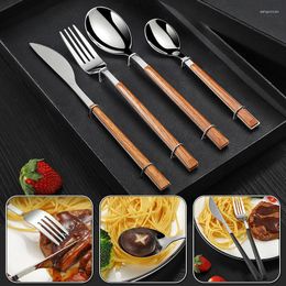 Dinnerware Sets Black Silver Stainless Steel Western Tableware Steak Knife Fork Coffee Spoon Teaspoon Butter Knives Flatware Cutlery