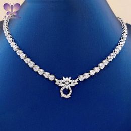 Chains 925 Sterling Silver Fashion Tennis Necklace Suitable For All Luxury Pendants High-Wuality SONA Stone Chain Length 40 5cm