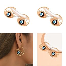 Dangle Chandelier Fashion Jewelry Dangle Cshape Evil Eye Earrings For Women Blue Stud Drop Delivery Dhose