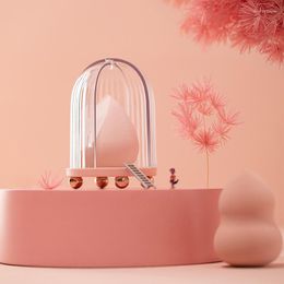 Storage Boxes Beauty Sponge Stand Case Makeup Blender Puff Holder Empty Cosmetic Egg Shaped Rack Transparent Puffs Organiser