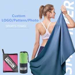 Custom Microfiber Sport Towel Hooded Hang Gym Fitness Yoga Golf Swimming Travel Super Sweat Absorbent Quick Spin-dry Soft Lint Sand Free Beach Towels Rectangle Solid