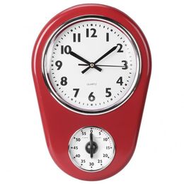 Decorative Objects Figurines Vintage Wall Big Watch Hanging Clock Home Kitchen Timer Living Room Diy Sticker By Decor 221129