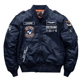 Mens Jackets Hip hop High quality Thick Army Navy White Military motorcycle Ma1 Pilot Baseball Bomber 221129