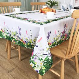 Table Cloth Modern Printed Tablecloth Natural Plants Runner Home Garden Desk Mat Outdoor Party Decoration Washable Cover