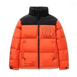 Men's Down Winter Jacket Men Printed Patchwork Brain Death Puffer White Duck Coats Windbreaker Thicken Warm Parkas