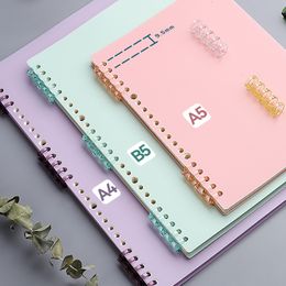 Book Cover 6SHEETS A4 A5 B5 20 Hole Binder Transparent PP Looseleaf Index Divider Separator Notebook Accessory Stationery useful 221130