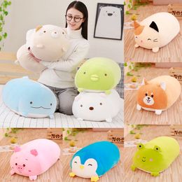 28CM Soft Animal Cartoon Pillows Cushion Cute Fat Dog Cat Totoro Penguin Pig Frog Plush Toy Stuffed Lovely kids Birthyday Gift WLL1851