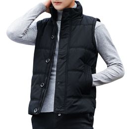 Mens Vests Vest Sleeveless Jacket Men Autumn Winter Casual Down Cotton Warm Waistcoat Male Zipper Clothes Tops Coats 221129