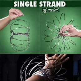 Magic Flow Ring Toys Toroflux Kinetic Spring Funny Outdoor Game Intelligent Spinner 3D Arm Inductive Stress Relief Toy Fidget P1130