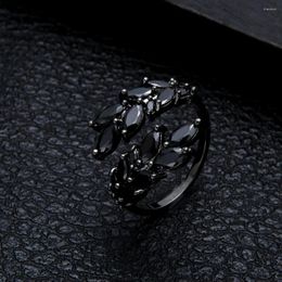 Wedding Rings Design Luxury Zircon Olive Branch Statement Ring For Women Cubic Finger Beads Charm J1852