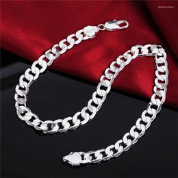 Chains 925 Silver 18-30 Inches 12MM Flat Full Sideways Cuba Chain Necklace For Women Men Fashion Jewelry Gifts