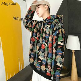 Men's Hoodies Sweatshirts Men Printed Colorful Leisure Hooded Chic High Street Hip hop Harajuku Ins Retro Daily Streetwewar Korean Style Ulzzang 221129