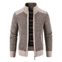 Mens Sweaters Cardigans Slim FIit Casual Sweatercoats Jackets High Quality Winter Thicker Warm Standup collar 3XL 221130