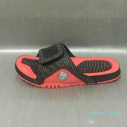 Sandalen Basketballschuhe laufen Sneaker 02Black White Red Hydro Slides lässig neue 13 Pantoffeln 13s Größe 7-13
