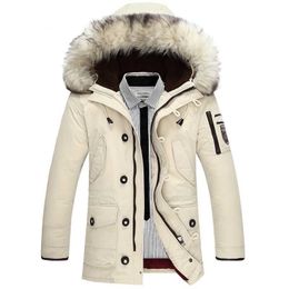 Mens Vests Casual Brand White Duck Down Jacket Men Winter Warm Long Thick Male Overcoat Faux Fur Windproof coat Parkas 221130