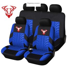 Embroidery Car Seat Covers Set Universal Fit Most s with Tire Track Detail Styling Protector