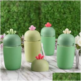 Water Bottles Creative Cacti Glass Cup Lovely Antlers Water Bottles Portable Children Gifts Mti Colour New 5 3Zw C R Drop Delivery Ho Dhos4