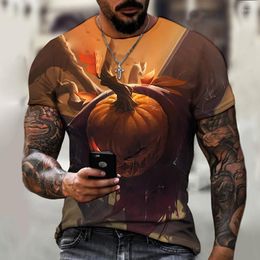 Men's T Shirts 3d Horror Series Printed Summer Round Neck Short Sleeve Fashion Halloween Loose Casual Harajuku Style Plus Size T-shirt