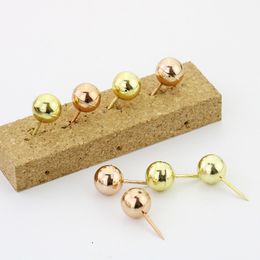 Pins 100 PinsSet Rose Gold Push Pins Decorative Tacks Nails Metal Map Pins Cork Wall Board Pin 221130