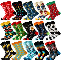 Mens Socks Happy Women Novelty Cartoon Sock Combed Cotton Funny Big Size Crew Harajuku Hip Hop Thick Long 221130