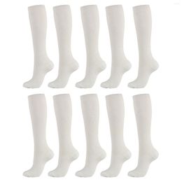 Sports Socks 5pairs Men Women Compression Stockings Nurses Hiking Varicose Veins Knee High For Running Athletic Pregnancy Non Slip