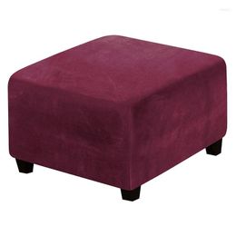 Chair Covers Simple Velvet Super Soft All Inclusive Square Elastic Low Stool Sheath Solid Color Cover Protective Case Multifunctional