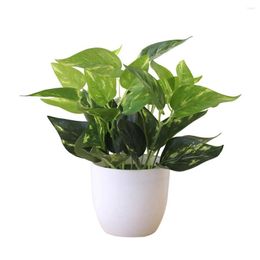 Decorative Flowers Mini Artificial Foliage Plants Bonsai Fake Leaves Small Simulated Tree Office Desktop Potted Ornaments Home Garden Decor