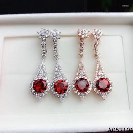 Dangle Earrings KJJEAXCMY Fine Jewellery 925 Sterling Silver Natural Garnet Girl Classic Earring Eardrop Support Test Chinese Style