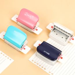 Clamp Multifunctional A4A5B5 LooseLeaf Paper Puncher Kawaii Adjustable Handheld 6Hole Punch DIY Card Hole Cutter Stationery 221130