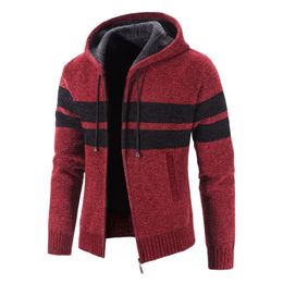 Mens Sweaters Slim Fit Cardigan Hooded Casual Sweater Outwear Autumn Winter Male Business Warm Sweatercoats 221130